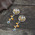 thumbnail image 4 of Nvzi Pendientes colgantes de estilo retro, nuevos y únicos, estilo bohemio étnico, joyería vintage (amarillo), 4 of 4