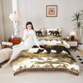 thumbnail image 4 of Homewish Wildlife Bear Bedding Comforter Set 2pcs for Kids Teens,Jungle Animal Twin Comforter Sets Microfiber,Green Brown Breathable Bedding Set,Super Cozy Room Decor,Reversible, 4 of 8