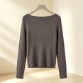 thumbnail image 4 of Horkkom Pullover Sweaters for Women Solid Color Crew Neck Knit Sweater Loose Winter Thin Sweaters, S-2XL, 4 of 5