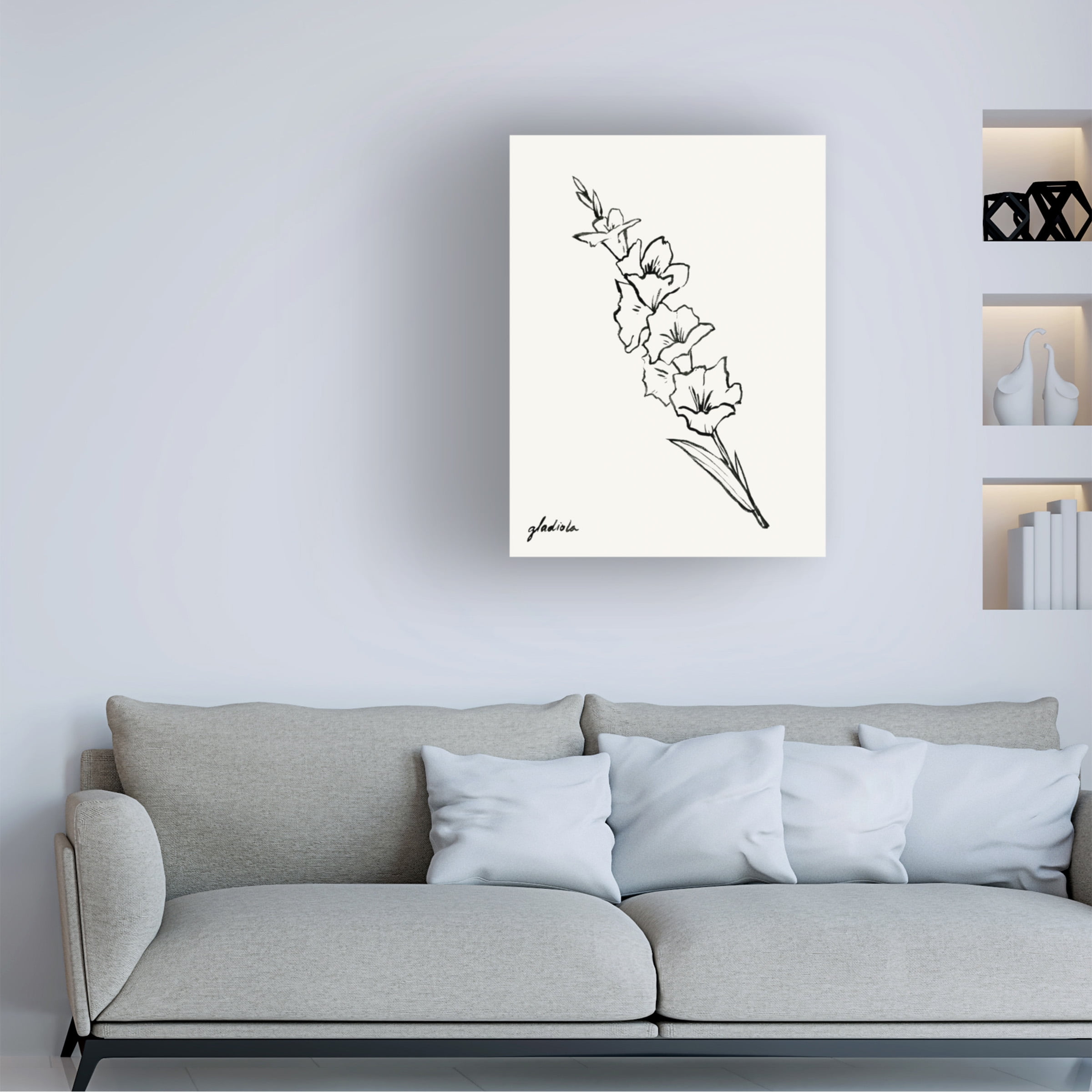 Grace Popp 'Gladiola Sketch I' Canvas Art
