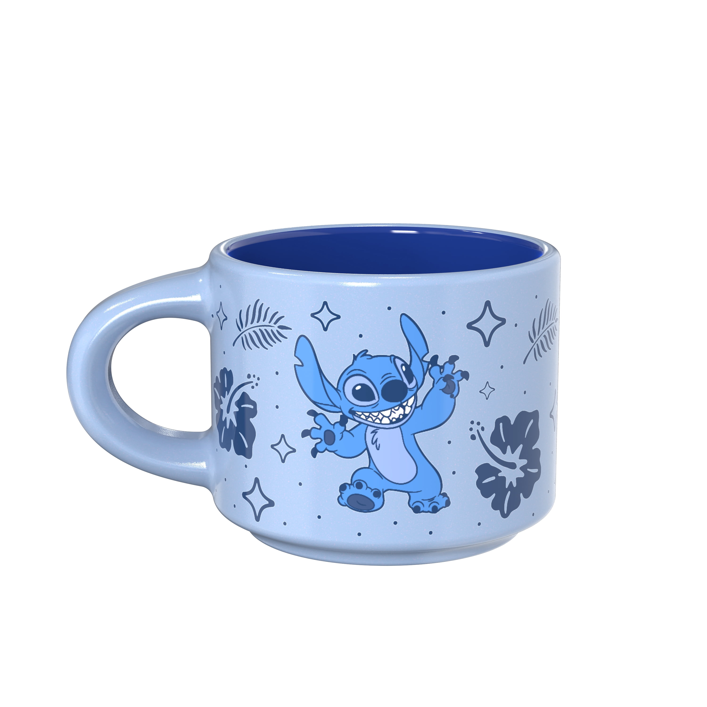 Zak Designs Ceramic Haven Mug, 3oz, Stitch Blue