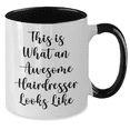 thumbnail image 2 of Funny Hairdresser Gifts from Friends - Awesome Hairdresser Two Tone Coffee Mug, This Is What An Awesome Hairdresser Looks Like, Father's Day Unique Gifts, 2 of 4
