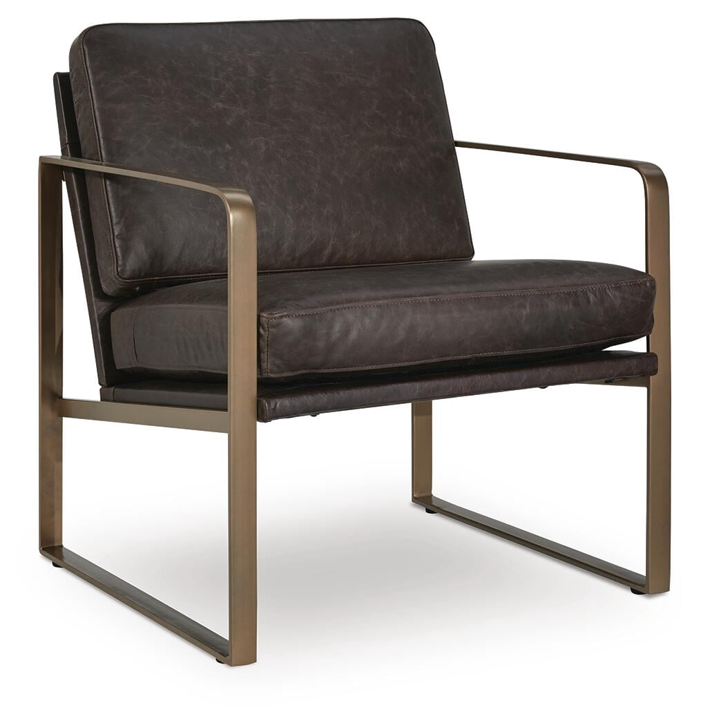 Signature Design By Ashley Bradett Accent Chair in Dark Brown/Gold