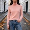 thumbnail image 6 of Womens Sweaters Classic Long Sleeve Turtleneck Lightweight Soft Sweaters Casual Basic Stretchy Slim Fit Knitted Pullover Tops,Sizes M-3XL, 6 of 8