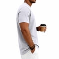 thumbnail image 5 of Men's Summer Vintage Solid Crewneck T-Shirt, Short Sleeve Textured Stretch Casual Tee, Loose Breathable Vacation Daily Wear, Big and Tall Sizes S-3XL Gray, 5 of 9
