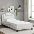 thumbnail image 2 of vidaXL Bed Frame with LED Lights White 100x190 cm Faux Leather, 2 of 5