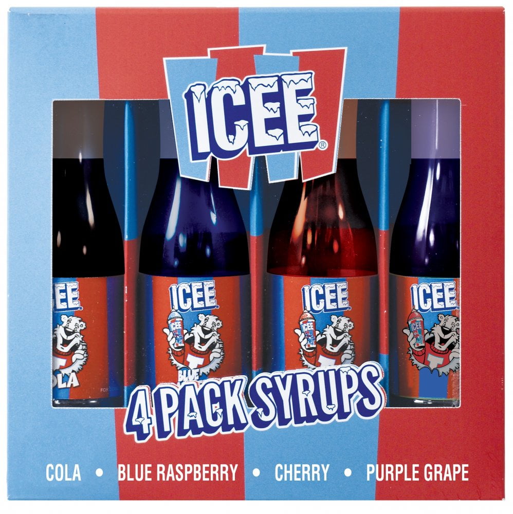 iScream Icee Syrup Set Includes Cola, Blue Raspberry, Purple Grape and