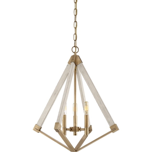 Quoizel VP5203WS View Point 3 Light 19 inch Weathered Brass Foyer Chandelier Ceiling Light