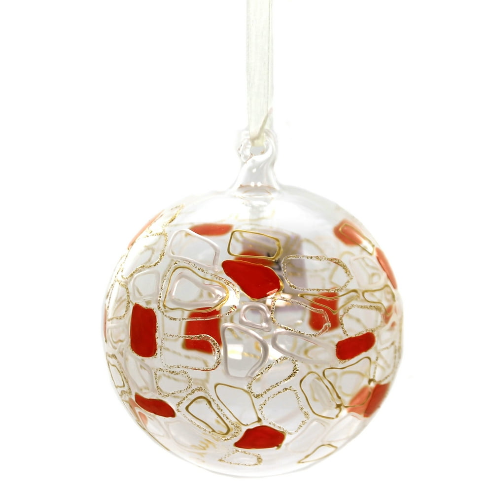 Holiday Ornaments ORANGE HOPE Glass Italian 207D05