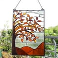 thumbnail image 6 of CHLOE Lighting AUTUMNAL Floral-Style Black Finish Stained Glass Window Panel 24" Tall, 6 of 6