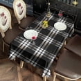thumbnail image 2 of Rectangle Table Clothes Buffalo Plaid Black and White Checkered Tableclothes 60x120inch Tablecloth Washable Foldable and Durable Table Cover Polyester Tablecloth for Kitchen Dingroom Living Room, 2 of 6