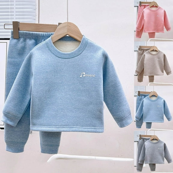 Cowsor Soft Cotton Pajamas for Toddler Boys Girls Kids Long Sleeve Sleepwear with Leggings Long Johns Thermal Underwear Set