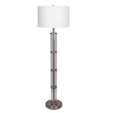 Kintion Modern Contemporary Clear Glass and Nickel Floor Lamp