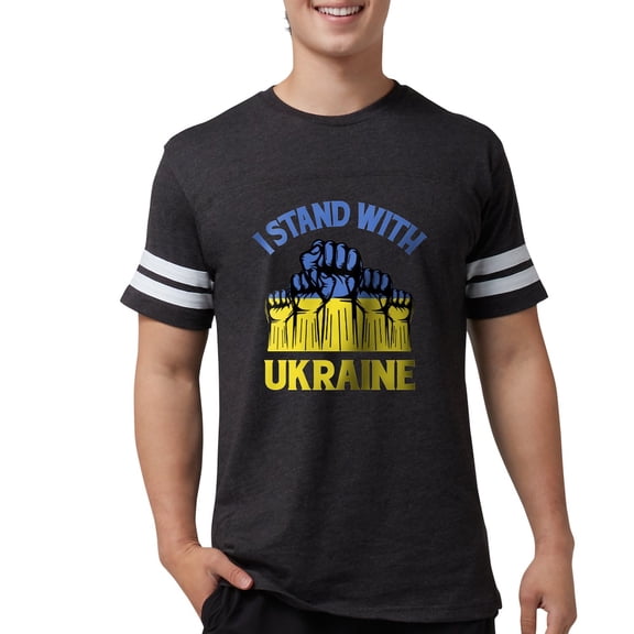 CafePress - I Stand With Ukraine T Shirt - Mens Football Shirt