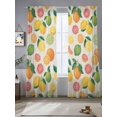 thumbnail image 2 of Summer Fruit Sheer Curtains 2 Panels Set Watercolor Lemon Orange Rustic Farmhouse Sheer Window Curtains Light Filtering Rod Pocket Voile Drapes for Bedroom Living Room 52"X84", 2 of 8