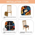 thumbnail image 4 of Colorful Floral Pattern Seat Covers for Dining Room Chairs Set Of 6,Stretch Printed Washable Chair Seat Cover with Elastic Ties and Button,Removable Waterproof Couch Cushion Covers, 4 of 6