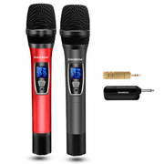 Lococo Wireless Microphones,Dual UHF Karaoke Wireless Microphone System with Rechargeable Receiver for Party, Meeting,Church,Wedding,260ft Range