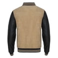 thumbnail image 3 of Beautiful Giant Men's Bomber Jacket with Quilted Lining PU Leather Sleeves Winter Coat, 3 of 6