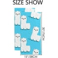 thumbnail image 3 of GZHJMY Fingertip Hand Towels, 2 Pack Pcs Cute Llama on Blue Background Absorbent Face Bath Towels for Bathroom Kitchen, 30"x15", 3 of 6