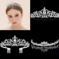 thumbnail image 3 of HLONK Women Kids Tiara Crowns with Comb Pins Imitation Crystal Glitter for Rhinestone, 3 of 21