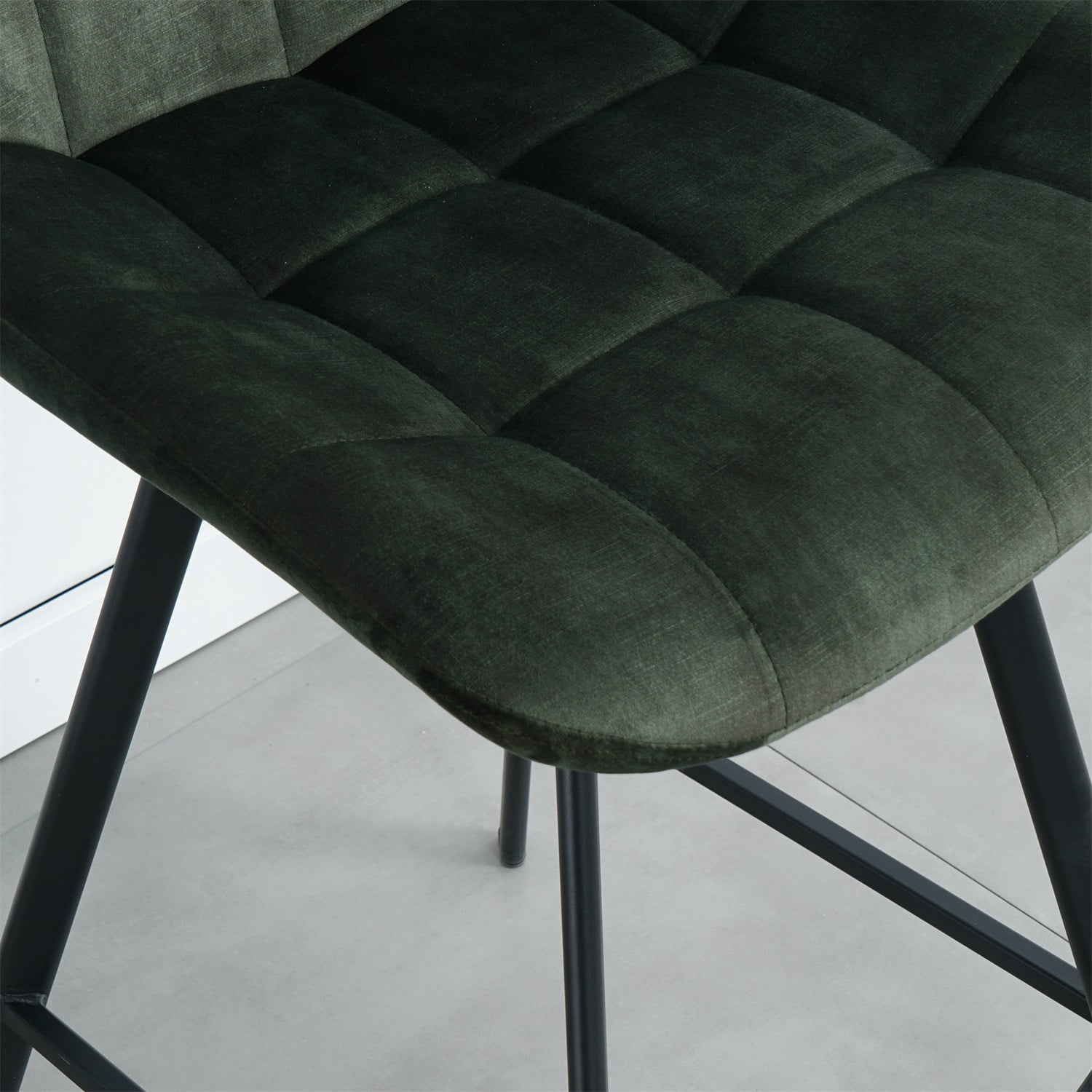 Kadyn Modern Iron High Counter Leisure Bar Chair, Comfortable Nordic Metal Bar Stool Set of 2, Metal Bar Chair for Kitchen Counter, Green