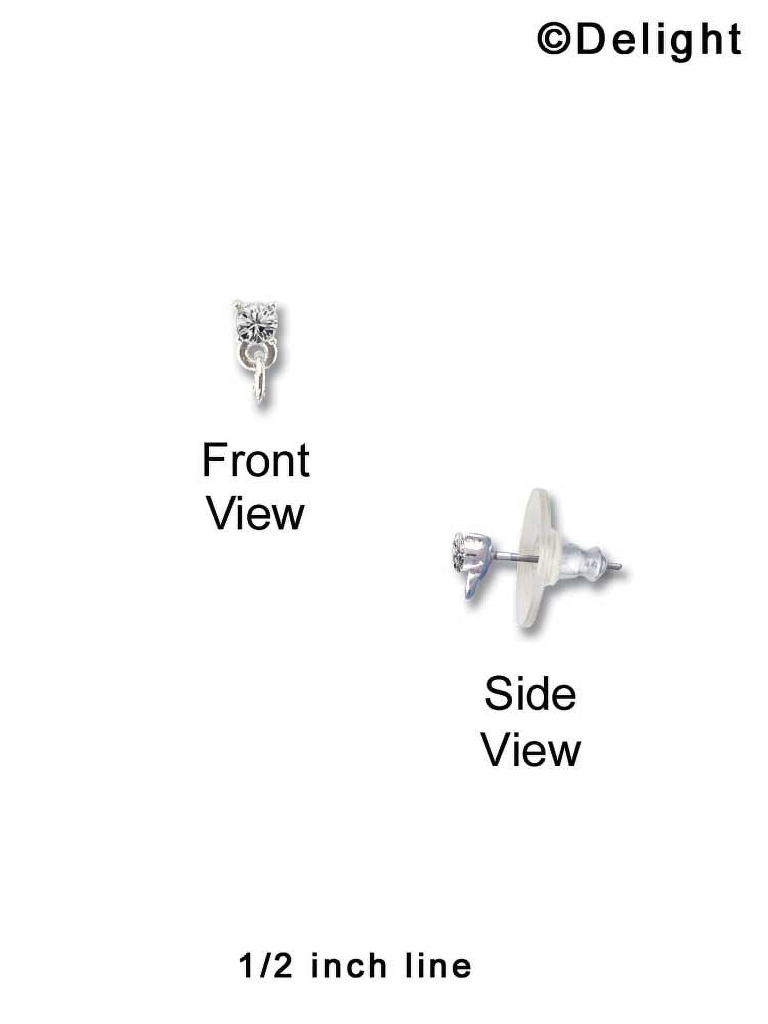 Delight Jewelry Gymnast in Heart Clear Crystal Post Earrings