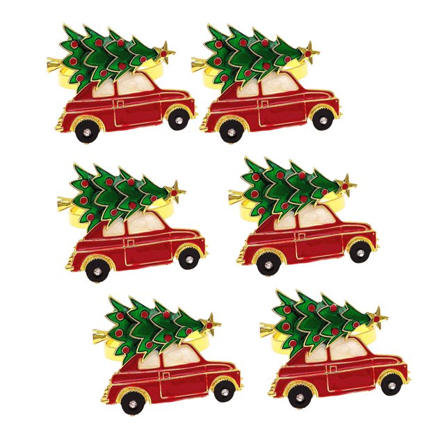 Yuarrent Servilletas de cena de Navidad Hebilla de diseño de coche de árbol Decoraciones multipropósito Toallas de papel de diamantes de imitación con Mostrada Yuarrent HA060563-01