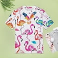 thumbnail image 4 of Flamingo Pattern Women's Short Sleeve Tops Casual Blouses T Shirt, 4 of 6