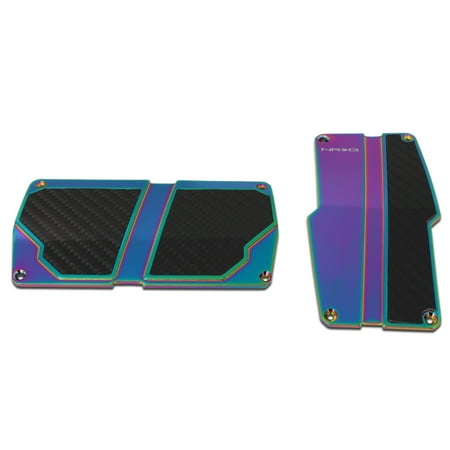 Cj7 Transmission Cover NRG Innovations PDL-150MC Aluminum Automatic Transmission AT Foot Pedal Cover Plates w/Carbon Fiber Trim ()