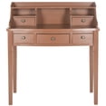 thumbnail image 3 of SAFAVIEH Landon Solid Contemporary 5 Drawer Writing Desk, Henna Brown, 3 of 5
