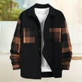 thumbnail image 2 of Mens Long Sleeve Plaid Flannel Shirts Casual Button Down Hooded Shirt Jacket Regular Fit Fall Winter Mens Shirts, 2 of 6