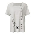 thumbnail image 5 of HAPIMO Rollbacks Shirts for Women Womens Summer Fashion Tops Classic-Fit O-Neck Cozy Blouse Casual Basic Flower Graphic Print Tee Shirt Short Sleeve Shirt White XL, 5 of 5