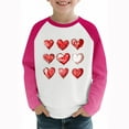 thumbnail image 7 of yoeyez Kids Valentine Shirt Trendy Cute Hearts Graphic Sweatshirts Crewneck Long Sleeve T-shirts Casual Valentines Gifts Pullover Tops Pink,2 Years, 7 of 7
