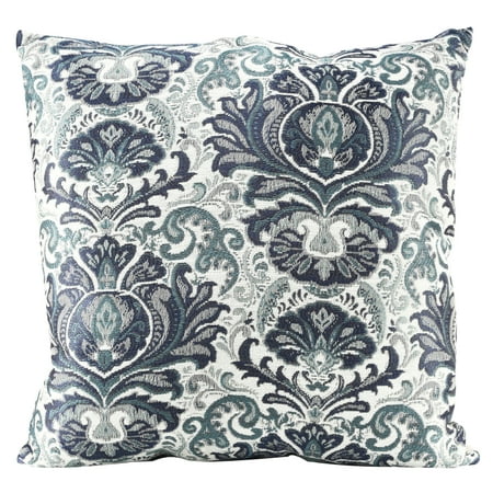 Better Homes and Gardens Blue Damask Decorative Throw Pillow, 20" x 20"