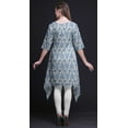 thumbnail image 4 of Bimba White Damask Floral Printed Asymmetrical Kurti Tops For Women Indian Summer Dress Tunic X-Large, 4 of 6