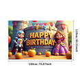thumbnail image 3 of Medieval Knight and Princess Themed Happy Birthday Banner Party Backdrop Decorations Photography Props for Kids Birthday Party Birthday Celebration Decor Background, 3 of 4
