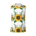 thumbnail image 6 of Lsque Sunflowers (2) Print Men's Cotton Blend Sleeveless Muscle Shirts (S-3XL)- Moisture Wicking, Odor Protection, UPF 30+,Small, 6 of 8