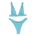 thumbnail image 1 of Aayomet Ensembles de Bikini Taille Haute pour Femmes Bikini Multicolore Uni (L, TG), 1 of 4