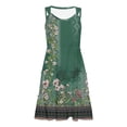 thumbnail image 4 of Ludearly Sundresses for Women 2026 Vacation Swimsuit Cover Ups Floral Beach Dress T-Shirts Tank Dresses M&Green#03, 4 of 5