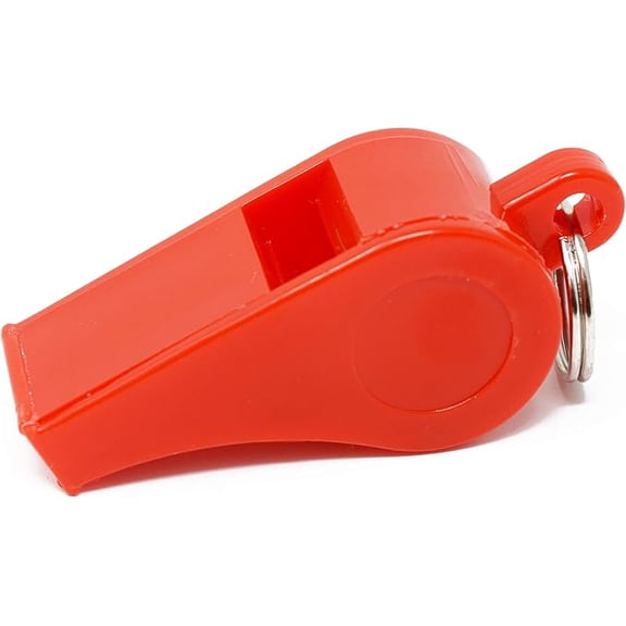 Adoretex Sport Guard Pea Coach Plastic Whistle with Lanyard, Red Color (WK003S) - One Pack
