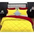 thumbnail image 6 of D.N.G. BEDDINGS 5 Piece Luxury Reversible Diamond Pattern Comforter Set Premium Super Soft, All Season 800 TC, 100% Egyptian Cotton King/California King Size Yellow/Red Solid Color, 6 of 7