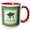Red/White, variant on 3drose, Graduation Cap, Diploma, Faded Dots, Green Frame, Leaves, 2019, Green, 11oz Mug