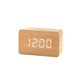 thumbnail image 1 of Reloj despertador digital LED pequeño reloj de abuelo con pantalla de fecha y temperatura, 3 brillos ajustables, control de voz, pantalla de 2 modos (bambú) Xemadio LKX-1419, 1 of 6