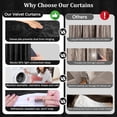 thumbnail image 4 of Lapalife Blackout Velvet Curtains, Scroll Floral Pattern Rod Pocket Thermal Insulated Velvet Curtain Drapes for Living Room, 2 Panels, 52"x 108", Black, 4 of 8