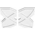 thumbnail image 2 of 14"OD x 2"ID x 4 3/4"C x 1"P Titus Architectural Grade PVC Contemporary Ceiling Medallion, Two Piece, 2 of 11