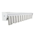 thumbnail image 3 of Awntech 14 Ft Destin Right Motorized Heavy Duty Patio Retractable Awning with Protective Hood (168in x 10.38in x 120in), Gray/White Stripe, 3 of 9