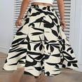 thumbnail image 5 of LYMAYTER Women Print Maxi Skirt Casual Print A-Line Long Skirt Summer Tiered High Waisted Skirts S-XL, 5 of 8