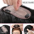 thumbnail image 4 of Benehair Silk Base Clip In Topper Hairpiece 100% Remy Real Human Hair Extensions Middle Part Women Hair Loss 7cm*13cm Soft Black, 4 of 9