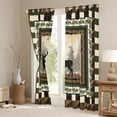 thumbnail image 3 of jejeloiu Jungle Deer Blackout Curtains Set of 2 (52x84 Each),Woodland Animals Window Curtains,Green Beige Grid Curtains and Drapes For Kids,Super Cozy Room Decor, 3 of 6