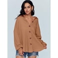 thumbnail image 2 of Womens Shackets Waffle Knit Casual Jackets Button Down Flannel Shirts  Tops Fall Clothes 2023  Outfits, 2 of 11